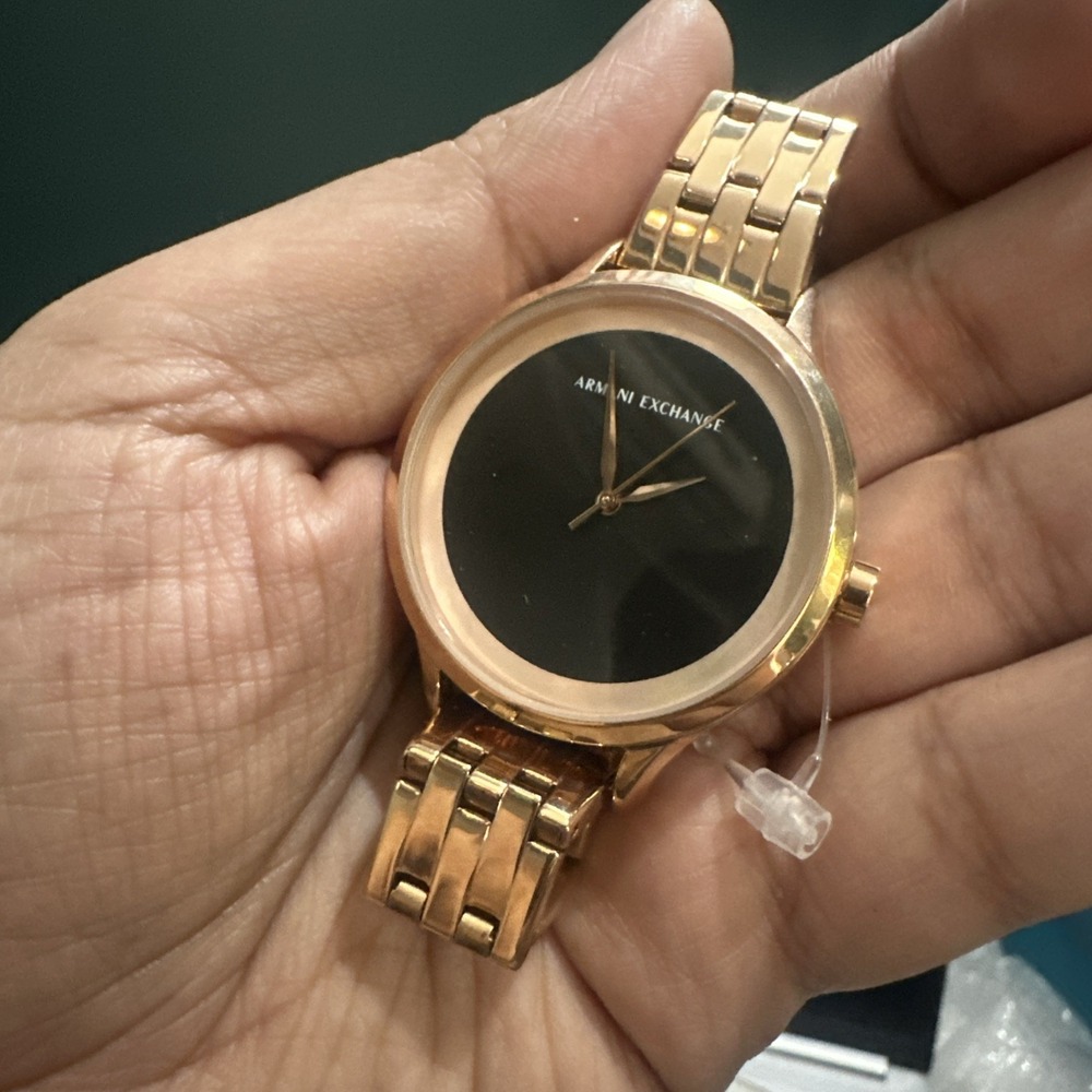Works Armani Exchange Womens Watch Black Dial Rose Gold 38mm Fit 5in Small Wrist